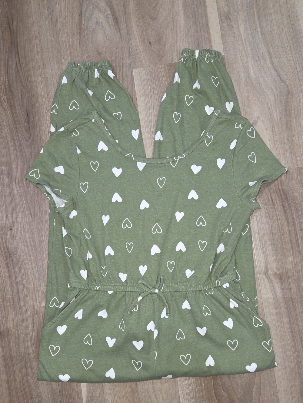 โขWonder Nationโข Little Girls Hearts Green Jumpsuit